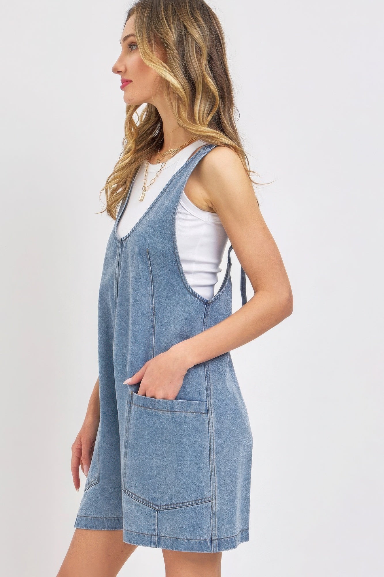 Summer Denim Overall Romper JoySkyBoutique