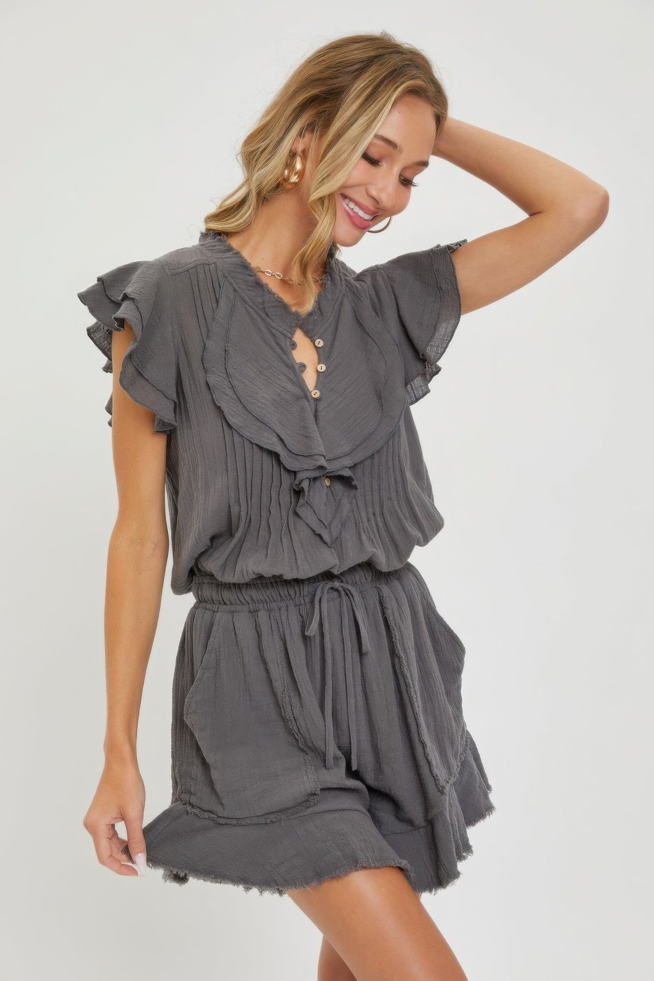 Ruffle Romper JoySkyBoutique