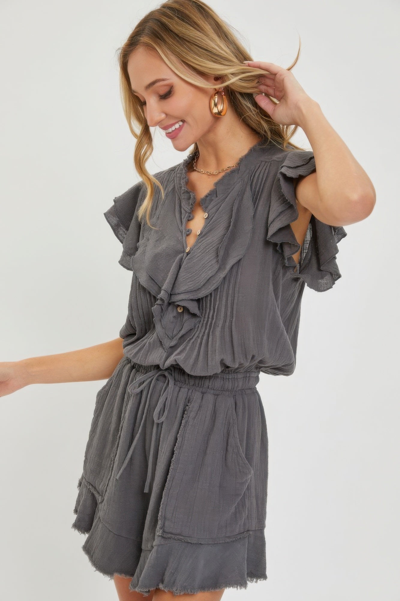 Ruffle Romper JoySkyBoutique