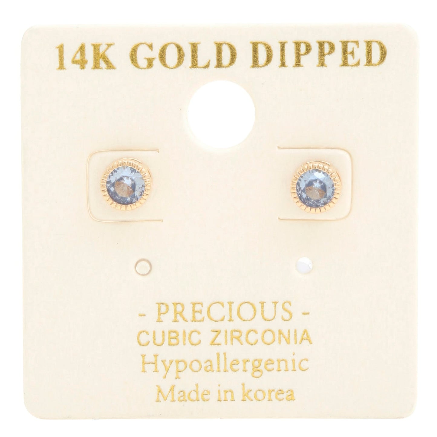 14k Gold Dipped Cz Round Earring JoySkyBoutique