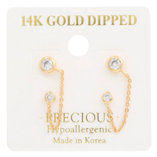 14k Gold Dipped Chain Earring JoySkyBoutique