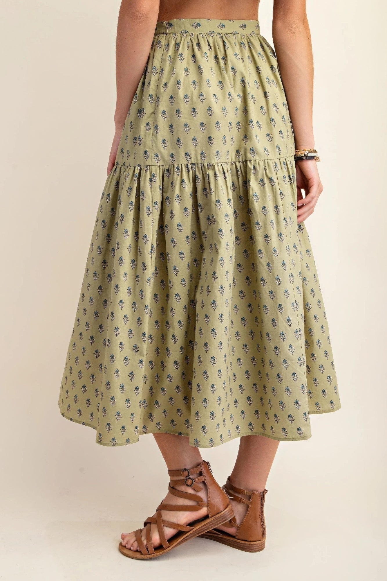 Printed tired midi skirt JoySkyBoutique