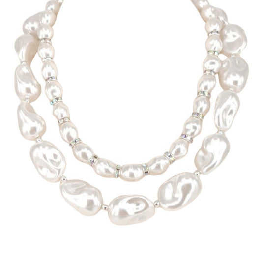 2 layered pearl necklace JoySkyBoutique