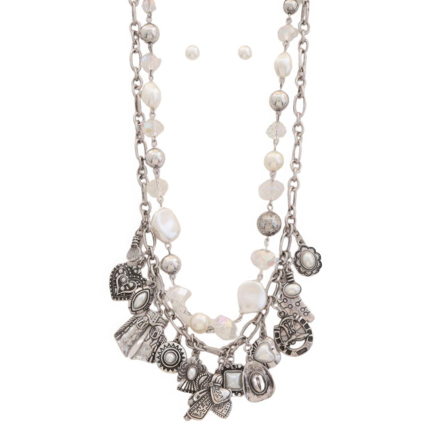 Western charm beaded layered necklace JoySkyBoutique