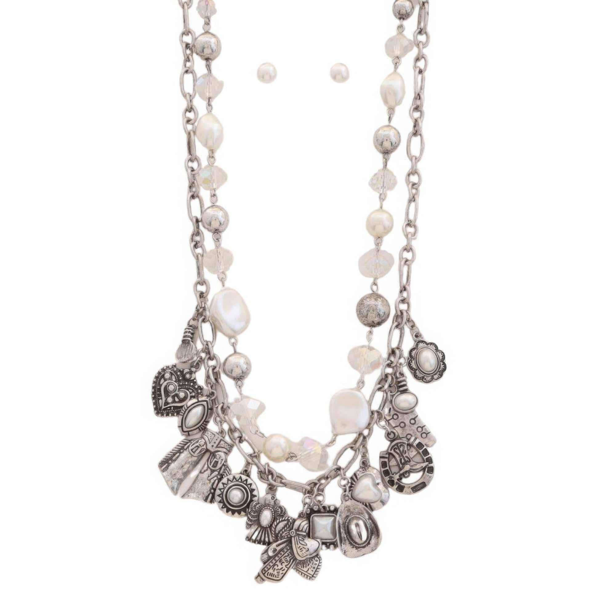 Western charm beaded layered necklace JoySkyBoutique