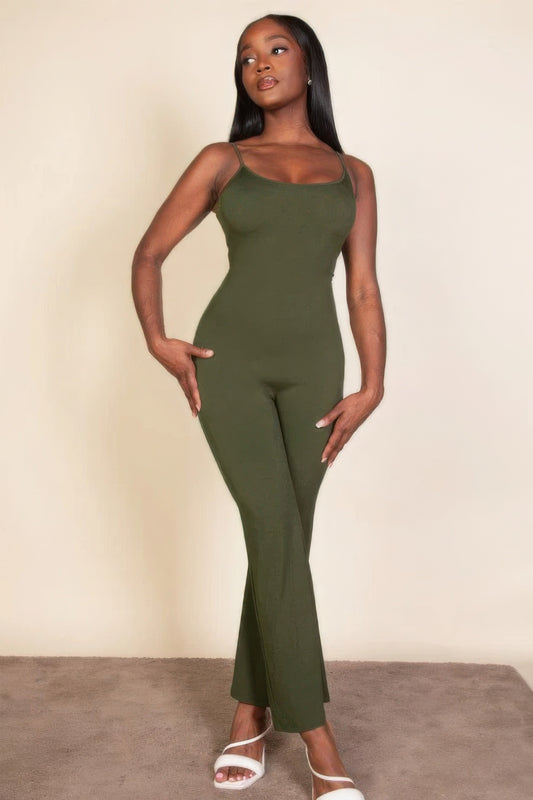 Ribbed sleeveless wide leg jumpsuit JoySkyBoutique