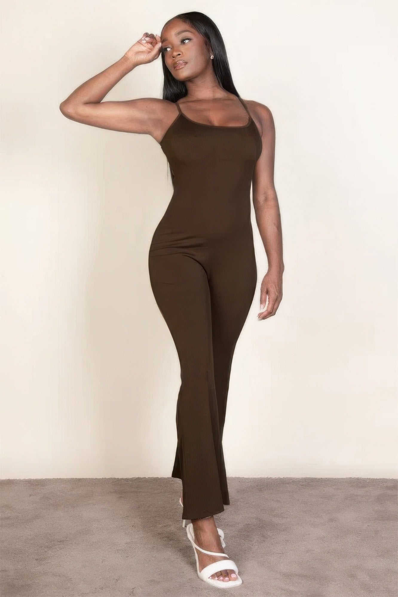 Ribbed sleeveless wide leg jumpsuit JoySkyBoutique