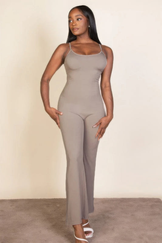 Ribbed sleeveless wide leg jumpsuit JoySkyBoutique