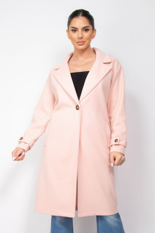 Collar pocketed coat JoySkyBoutique