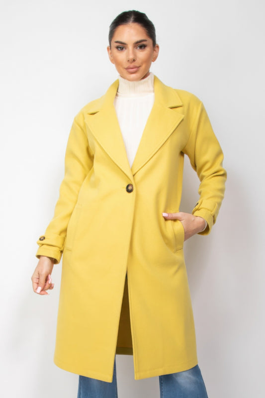 Collar pocketed coat JoySkyBoutique