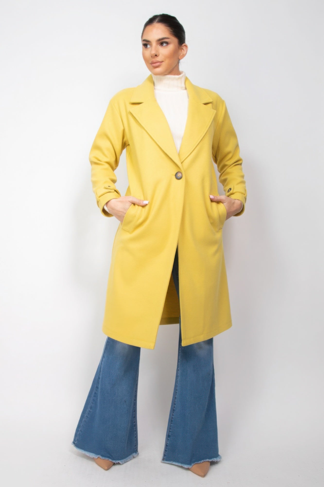 Collar pocketed coat JoySkyBoutique