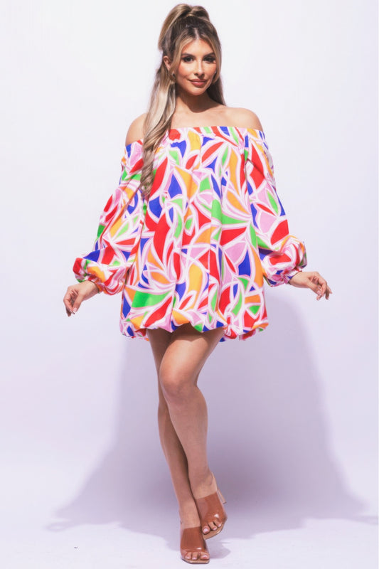 Off Shoulder Bubble Dress JoySkyBoutique