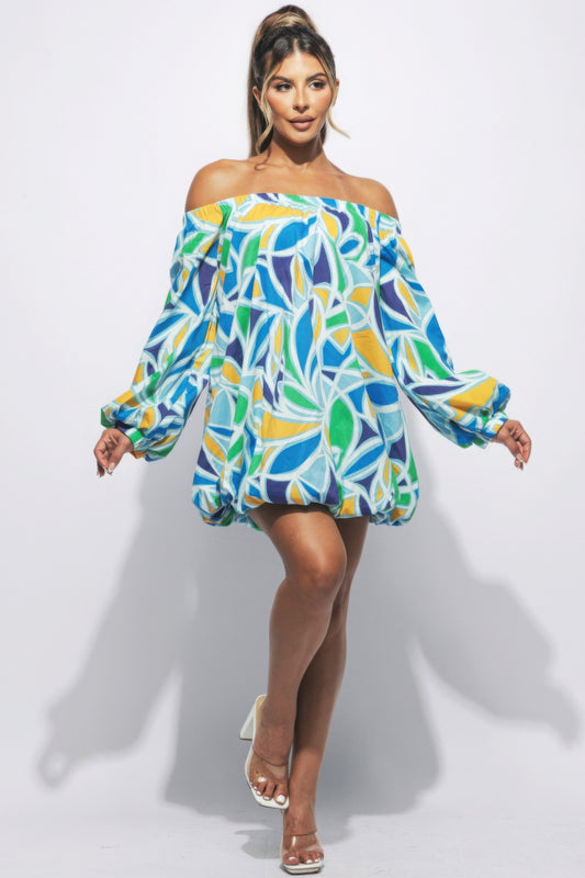 Off Shoulder Bubble Dress JoySkyBoutique