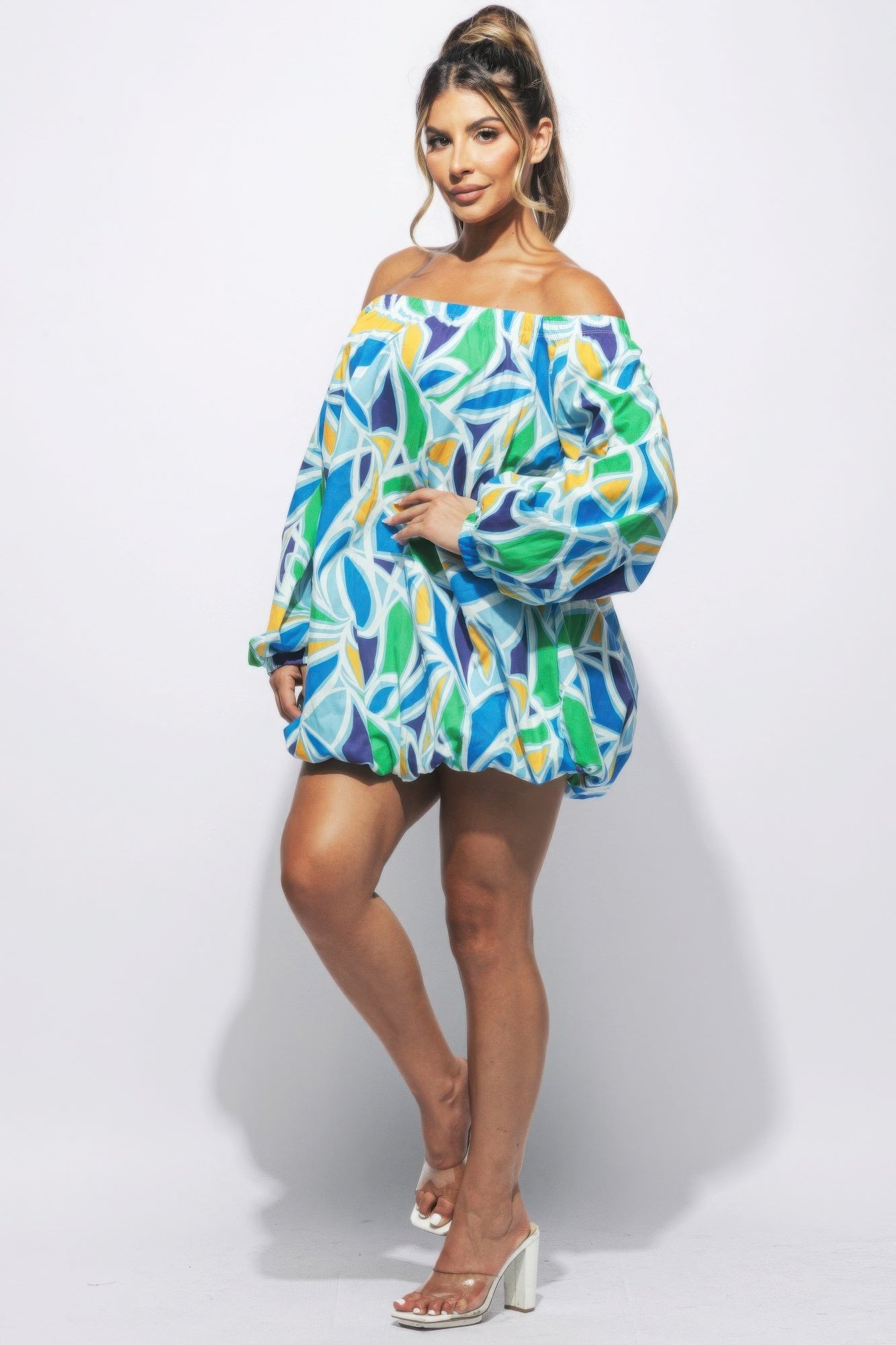 Off Shoulder Bubble Dress JoySkyBoutique