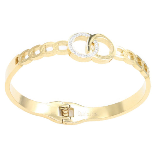 Stainless Steel Metal Hinged Bracelet JoySkyBoutique