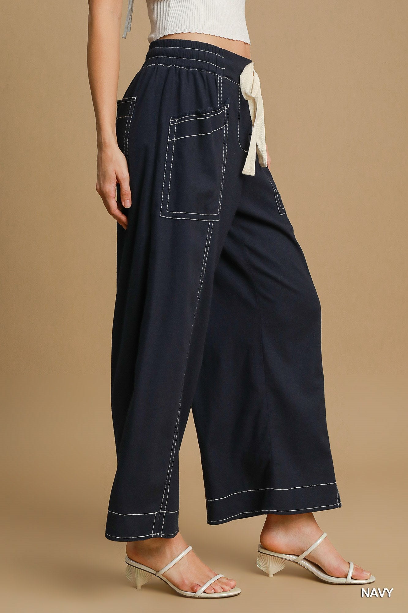 Wide Leg Pull On Pants JoySkyBoutique