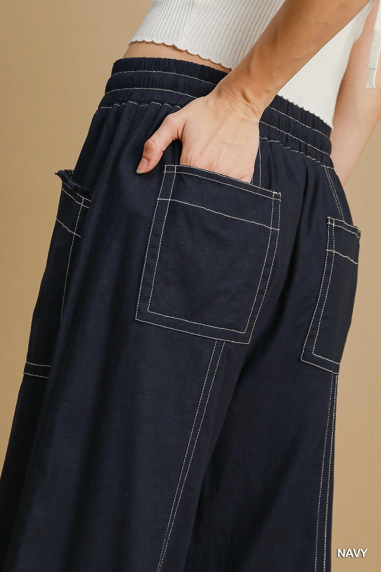 Wide Leg Pull On Pants JoySkyBoutique