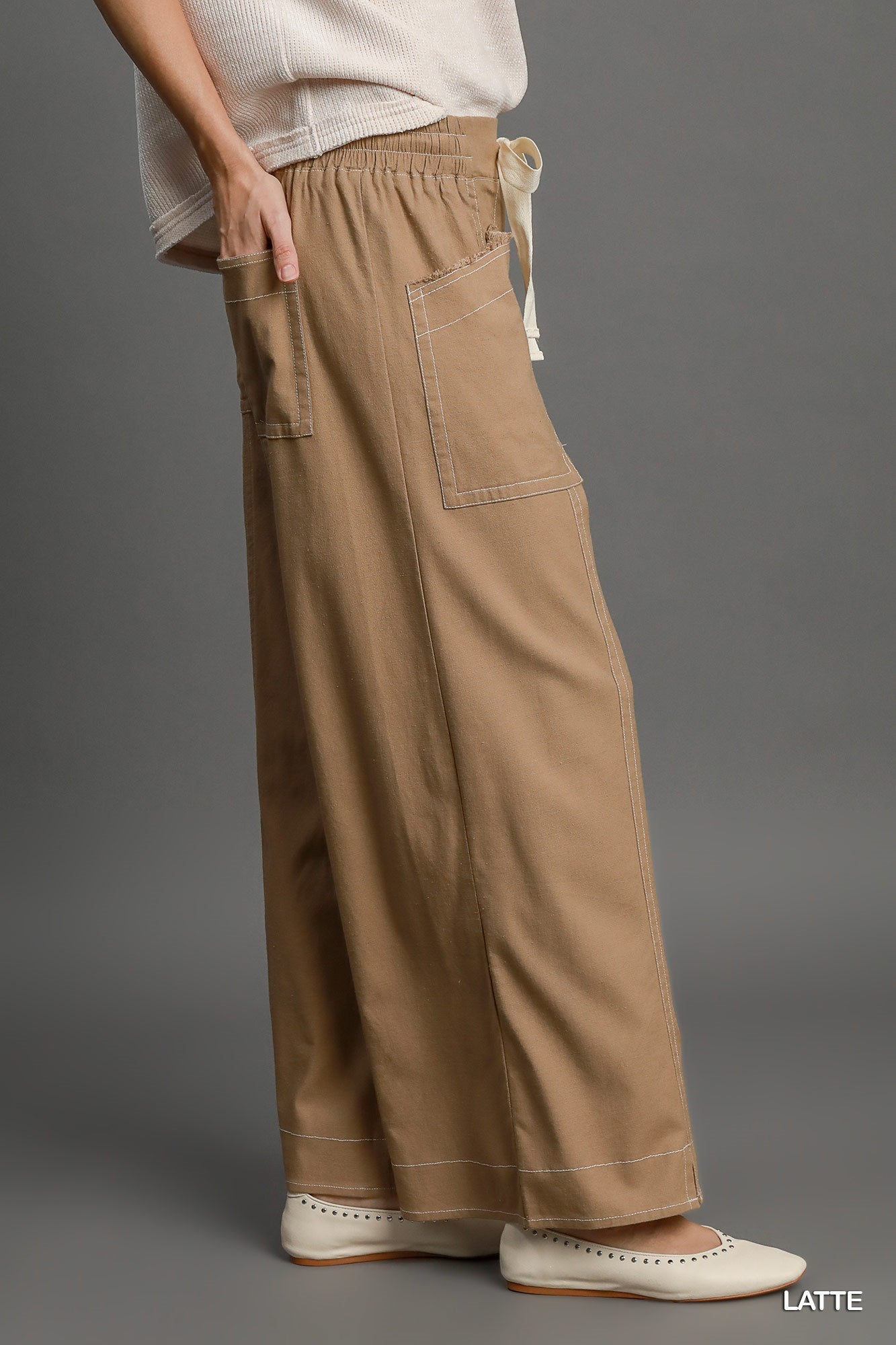 Wide Leg Pull On Pants JoySkyBoutique