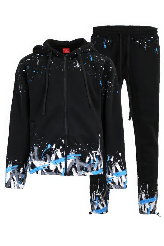 Men's Paint Splatter Fleece Set JoySkyBoutique