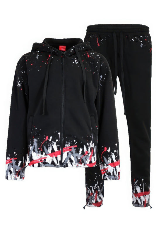 Men's Paint Splatter Fleece Set JoySkyBoutique