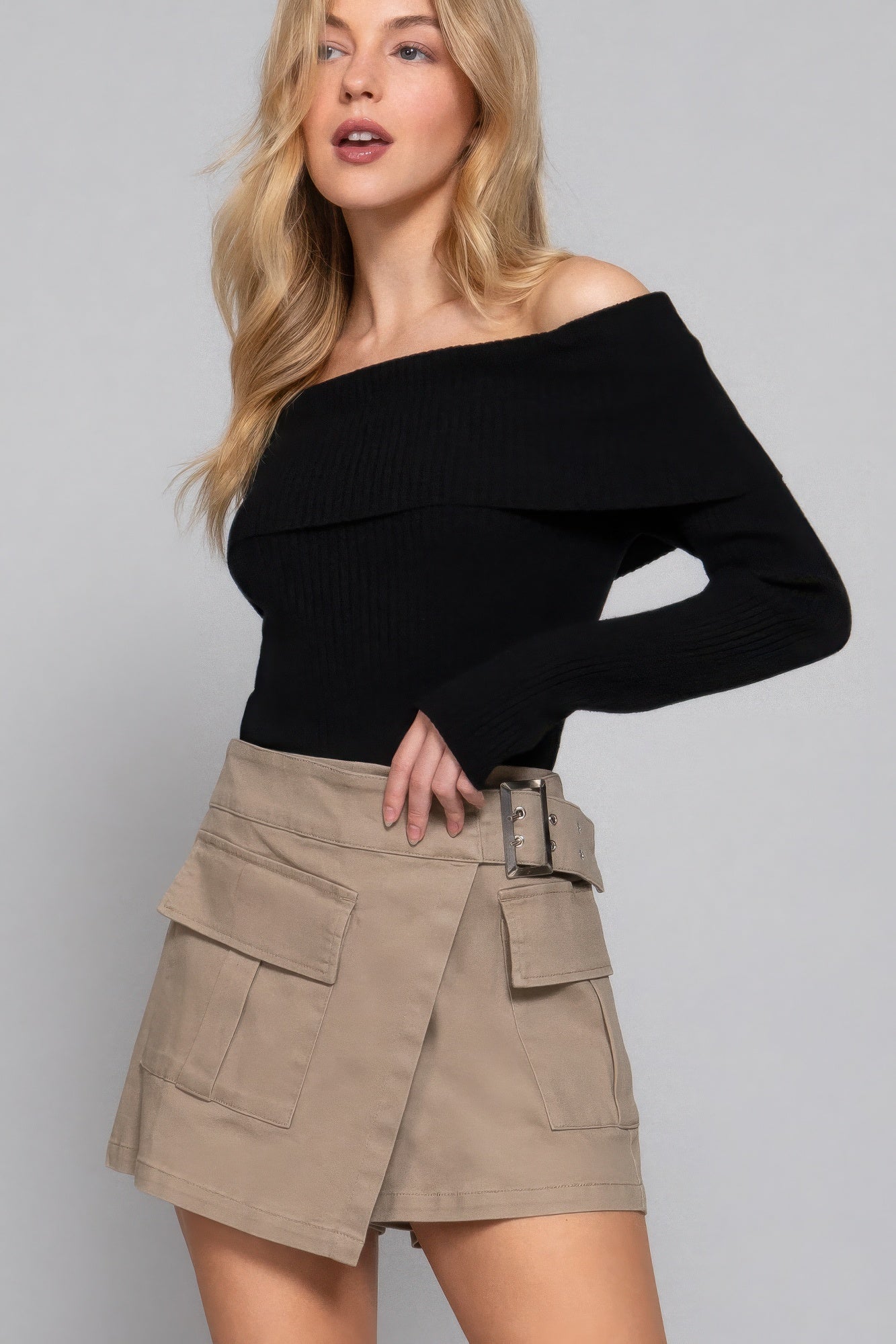 Waist Belted Cargo Skort JoySkyBoutique