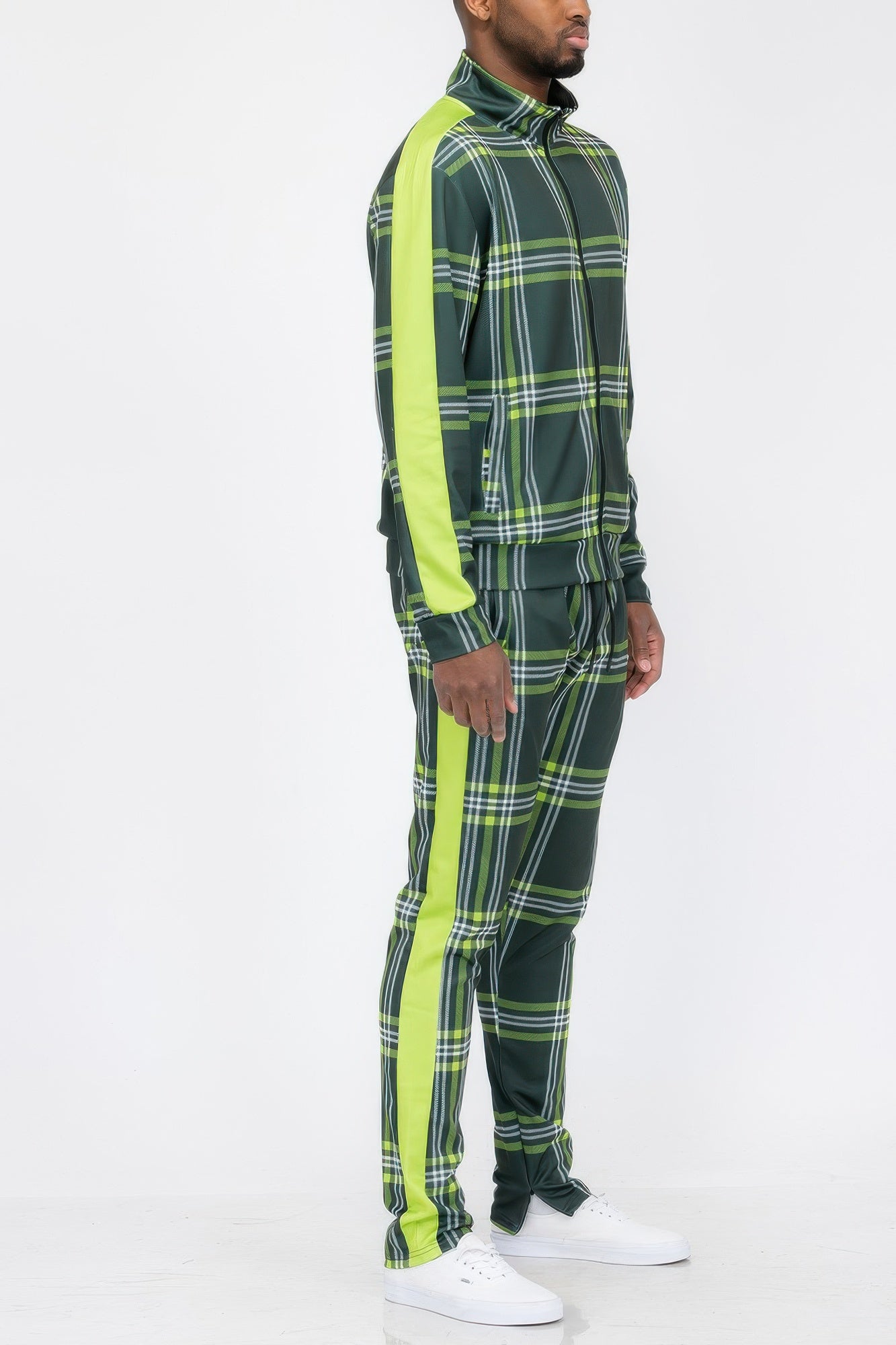 Plaid Checkered Full Zip Track Pants JoySkyBoutique