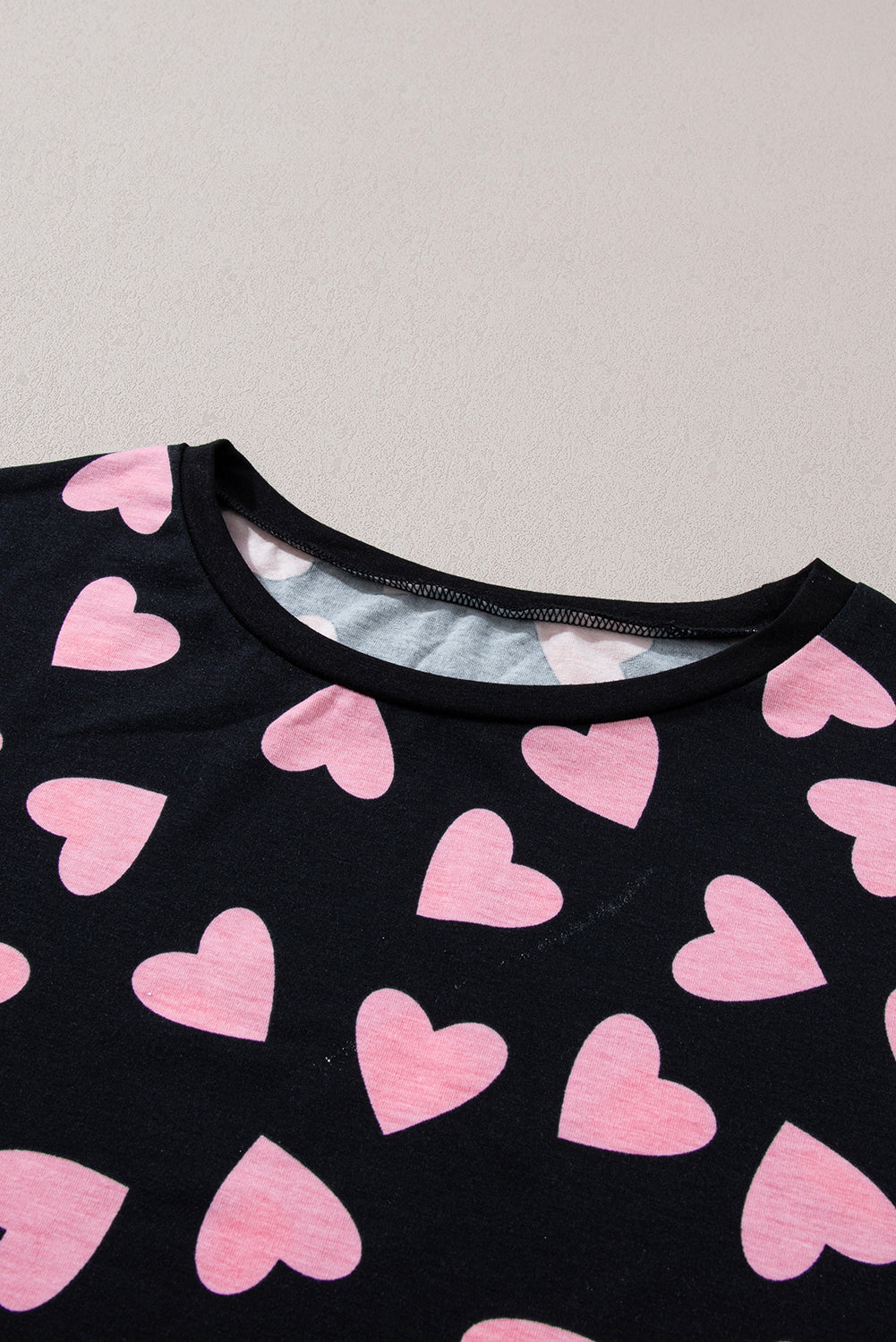 Heart Print Long Sleeve Top and Shorts Lounge Set Trendsi